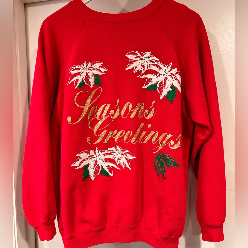 Vintage Hanes Season’s Greetings Crewneck Sweatshirt Size Large